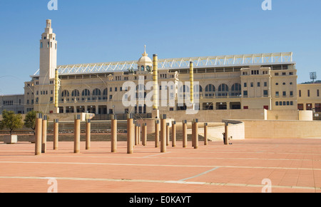 Olympic Stadium of Barcelona, Spain. Built in 1927, it was renovated in 1989 to be the stadium for the 1992 Summer Olympics. Stock Photo