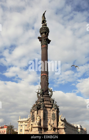 Columbus Monument in Barcelona, Catalonia. Stock Photo