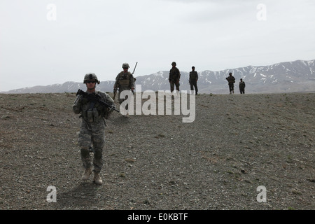 U.S. Army soldiers from 1st platoon, Charlie Company, 1st Squadron, 91st Cavalry Regiment, 173rd Airborne Brigade Combat Team, Stock Photo