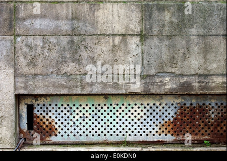 Rusty perforated metal Stock Photo