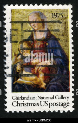 Us postage stamp christmas madonna child hi res stock photography