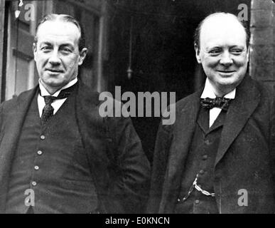 Stanley Baldwin and Sir Winston Churchill in London, England Stock Photo