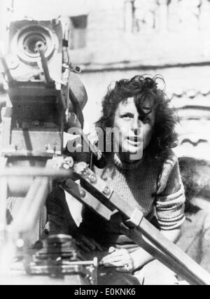 Film-maker Leni Riefenstahl on set of a film Stock Photo