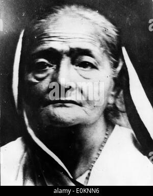 Portrait of Mahatma Ghandi's wife Kasturba Gandhi Stock Photo