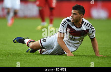 Hamburg, Germany. 13th May, 2014. Germany's Kevin Volland during the international friendly soccer match Germany vs Poland in Hamburg, Germany, 13 May 2014. Photo: Marcus Brandt/dpa/Alamy Live News Stock Photo