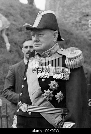 Sir Winston Churchill in military dress Stock Photo