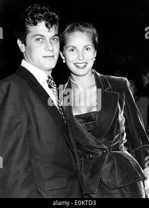 Actor Tony Curtis with his wife Janet Leigh in Hollywood Stock Photo