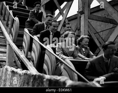 Princess Beatrix and Irene on roller coaster Stock Photo