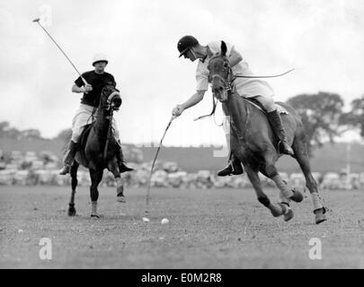 Prince Philip during a polo match Stock Photo