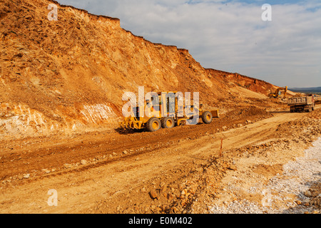 road making with heavy machines Stock Photo
