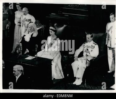 Feb. 02, 1954 - QUEEN IN CANBERRA. PHOTO SHOWS: H.M. THE QUEEN and ...