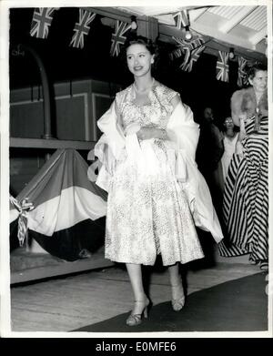 Feb. 21, 1955 - Princess Margaret In Antigua. Photo shows Princess Margaret seen during her visit to Antigua - during her Caribbean tour. Stock Photo