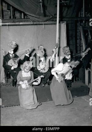 Mar. 03, 1955 - Czechoslovakian puppets shown in Paris: Josef Stuka is now showing his puppets at the Etoile theater, Paris. With fifteen puppets and 35 technicians Stuka touring on the continent and performing in all the European capitals. Stock Photo