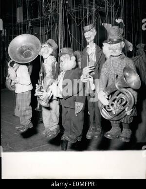 Mar. 03, 1955 - Czechoslovakian puppets shown in Paris: Josef Stuka is now showing his puppets at the Etoile theater, Paris. With fifteen puppets and 35 technicians Stuka touring on the continent and performing in all the European capitals. Stock Photo