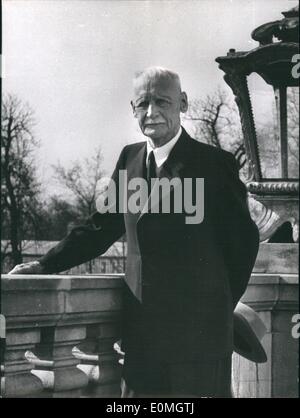 May 05, 1955 - Crown Prince Rupprecht of Bavaria is celebrating his 86th Birthday on May 18th. This is the newest picture, which Keystone took a few days before he left Germany for Italy. Stock Photo