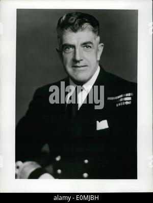 Jun. 06, 1955 - To Rise in the fall: Britain recently announced promotions for a top soldier and sailor. Photo shows Vice-Admiral SirJohn A. S. Eccles, who in December will become Commander-in-chef- of Britain's Home Fleet and N.A.T.O. Commander in Chief, Eastern Atlantic. He served s Flag Officer of Australian Fleet and in January 1953 was given the same job in the Air Arm of Britain's Home Fleet. He was knighted by Queen Elizabeth the same year. Stock Photo