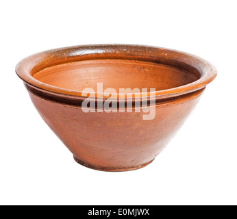 Large empty terracotta pot isolated on white background Stock Photo - Alamy