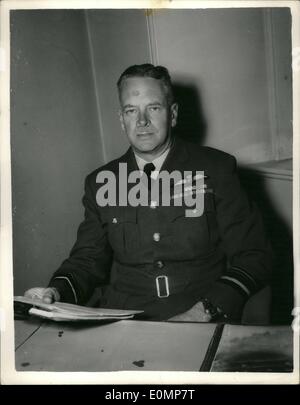 Apr. 04, 1956 - New Commander-in-chief of Royal Pakistan Air Force.: Photo shows Today's picture at the Air Ministry, of Air Vice-Marshal Arthur William Baynes McDonald, who next month becomes Commander-in-chief of the Royal Pakistan Air Force. He succeeds Air Vice Marshal L.W. Cannon. Stock Photo
