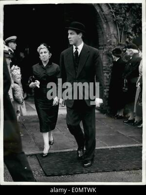 Sep. 09, 1956 - Funeral of Photographer Baron at the West London Synagogue; Several famous people attended the funeral of Baron, the famous photographer, which took place at the West London Synagogue yesterday. Baron, the man who made his name and fortune photographing famous faces, died suddenly in hospital last Thursday. there were many wreaths, including one from the Duke of Edinburgh. Photo Shows Mr. Jack Nahum, Q.C. Baron twin brother leaving the chapel after the memorial service yesterday. Stock Photo