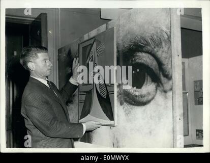 Oct. 10, 1956 - Exhibition in honor of Picasso's 75th Birthday: The celebrated artist Picasso is 75 today, and to celebrate the Stock Photo