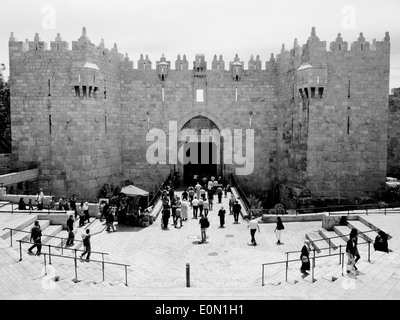 Noon on a bright day at the Damascus Gate Stock Photo