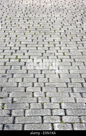 background with floor tiles of granite paving stones Stock Photo