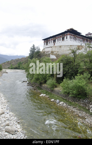 A view of Rinpung Dzong, Drukpa Kagyu Buddhist monastery, Paro, Bhutan Stock Photo