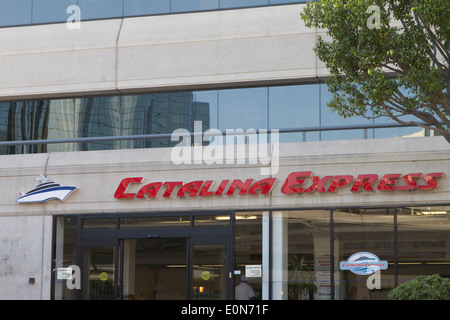 The Catalina Express ferry boat terminal in Long Beach California. Catalina Express offers year round service to Catalina Island Stock Photo