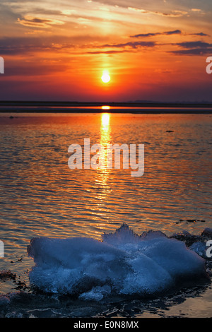 Sunset illuminates Lake Erie Stock Photo