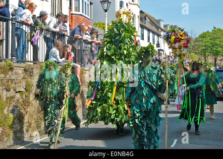Hastings UK 5th May 2014 Traditional Jack in the Green, May Day Festival, East Sussex, England, UK, GB. Hastings Old Town High Street. Stock Photo