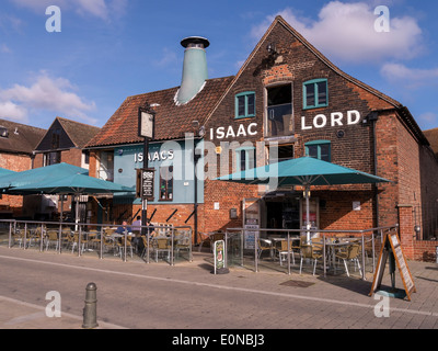 Old Isaac Lord ( Isaacs) restaurant and pub on the Quayside, Ipswich, Suffolk, UK Stock Photo