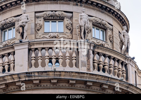 stone facade on classical building Stock Photo