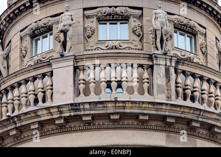 stone facade on classical building Stock Photo