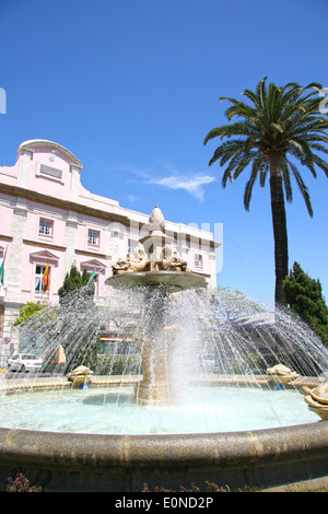 Tortuga or Turtle Fountain, Avenida Ramon de Carranza, Cadiz, Spain Stock Photo