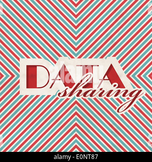 Data Sharing Concept on Striped Background. Stock Photo
