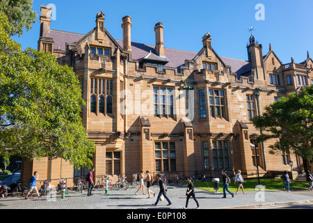 Sydney Australia,University of Sydney campus,Anderson Stuart building sandstone students outside exterior, Stock Photo