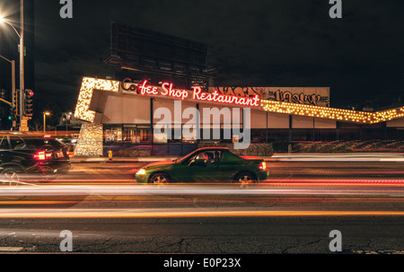 Long Exposure at Streetlight on Fairfax, Los Angeles Stock Photo