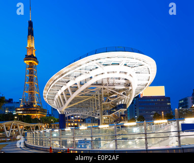 Nagoya landmark, Japan city skyline with Nagoya Tower at night Stock Photo