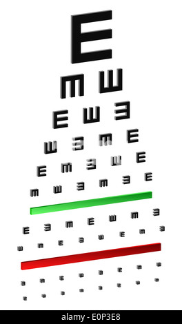 3D Classic Eye Chart Test For Young Children Or People With Disabilities Stock Photo