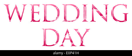 Wedding Day Word Concept Made Of Love Letters Vector Illustration Stock Photo