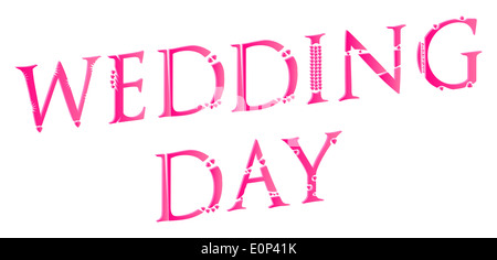 3D Wedding Day Word Concept Made Of Love Letters Vector Illustration Stock Photo