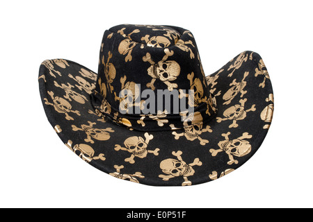 Black pirate hat isolated over white with clipping path Stock Photo