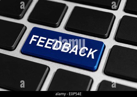 feedback blue button on keyboard, business concept Stock Photo