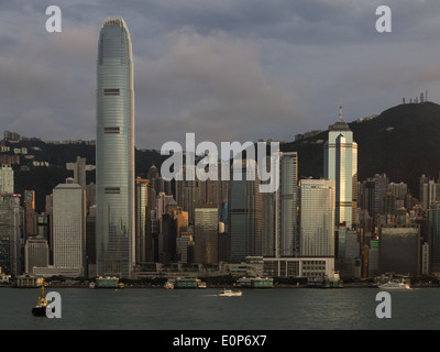 Central district, Hong Kong, ifc, International Finance Centre tower 1 and 2, City Hall, waterfront, Star ferry, Victoria harbor Stock Photo