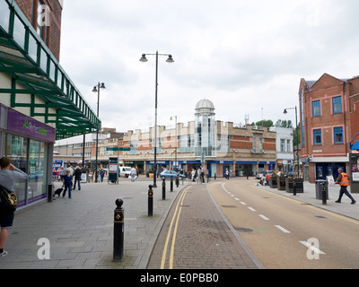 Stockport town centre Warren Street to the left the Market hill central ...