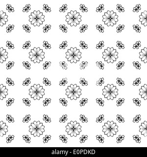 Seamless repetitive floral pattern isolated over white Stock Photo