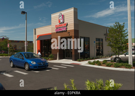 Dunkin Doniuts location in Leesburg, Florida USA Stock Photo