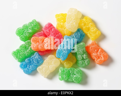 Gummy bears coated in granulated sugar Stock Photo