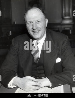 Feb 08, 1957 - London, England, United Kingdom - Sir FREDERICK MILLAR at the Foreign Office is appointed the new Chief of the Foreign Office. Stock Photo
