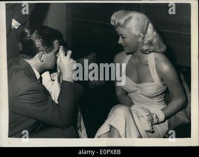 Apr 04 1957 Diana Dors Featured In This Is Your Life Meets The Man Who Pushed Her Into Hollywood Swimming Pool Diana Dors Was Featured In The B B C Television Show This